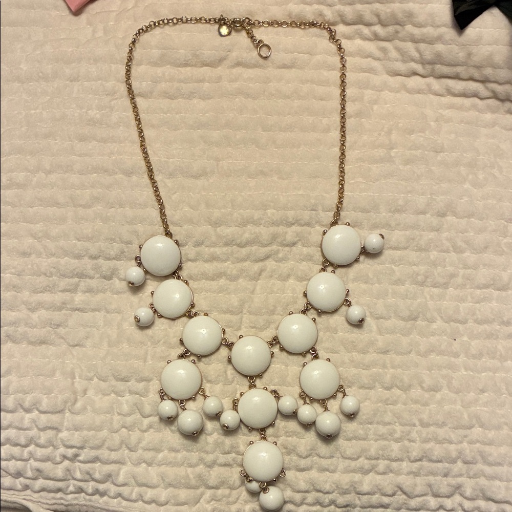 J. Crew Gold and White Bubble Necklace